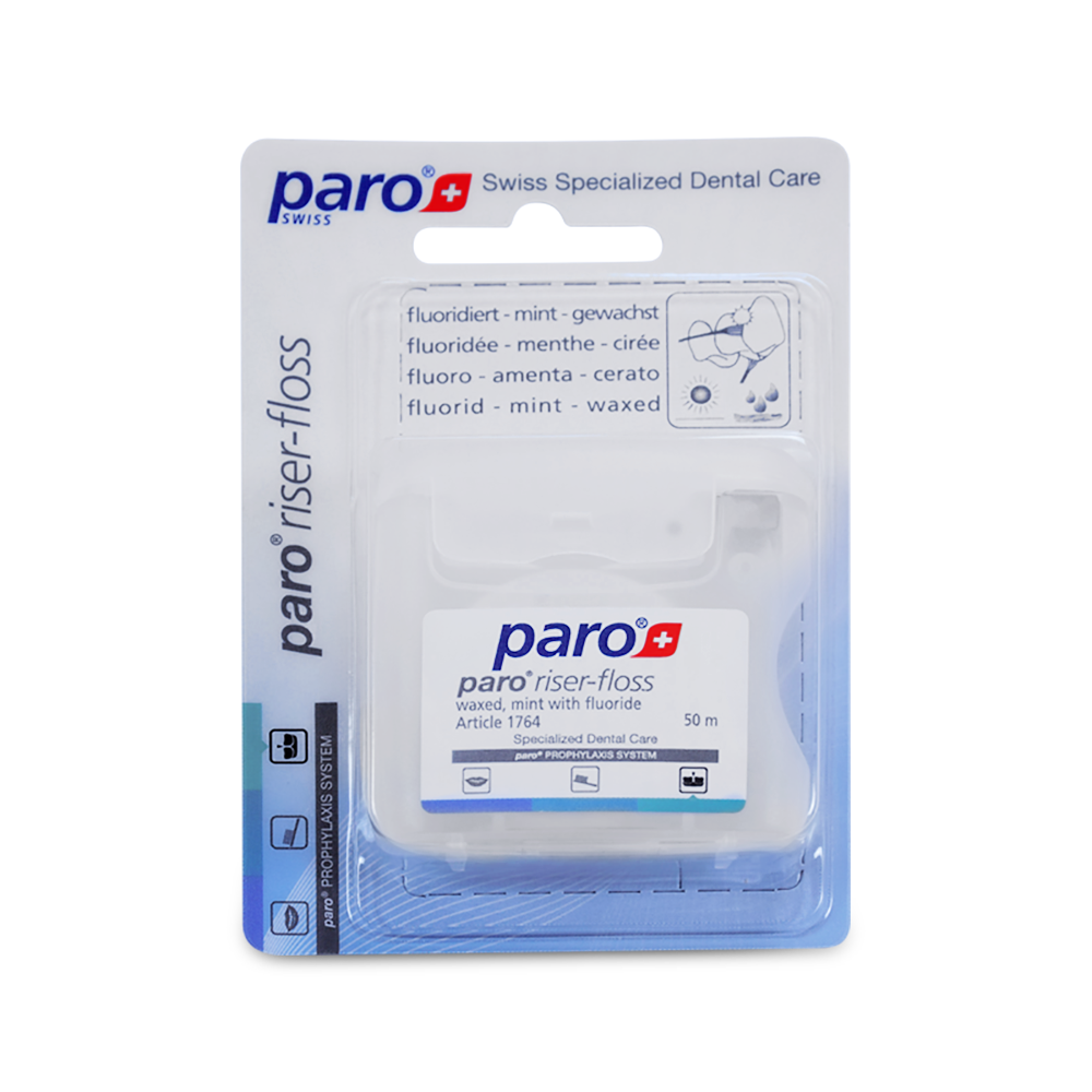1764 paro riser-floss waxed, mint, fluoridated, 50 m