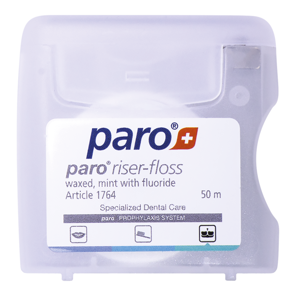 1764 paro riser-floss waxed, mint, fluoridated, 50 m