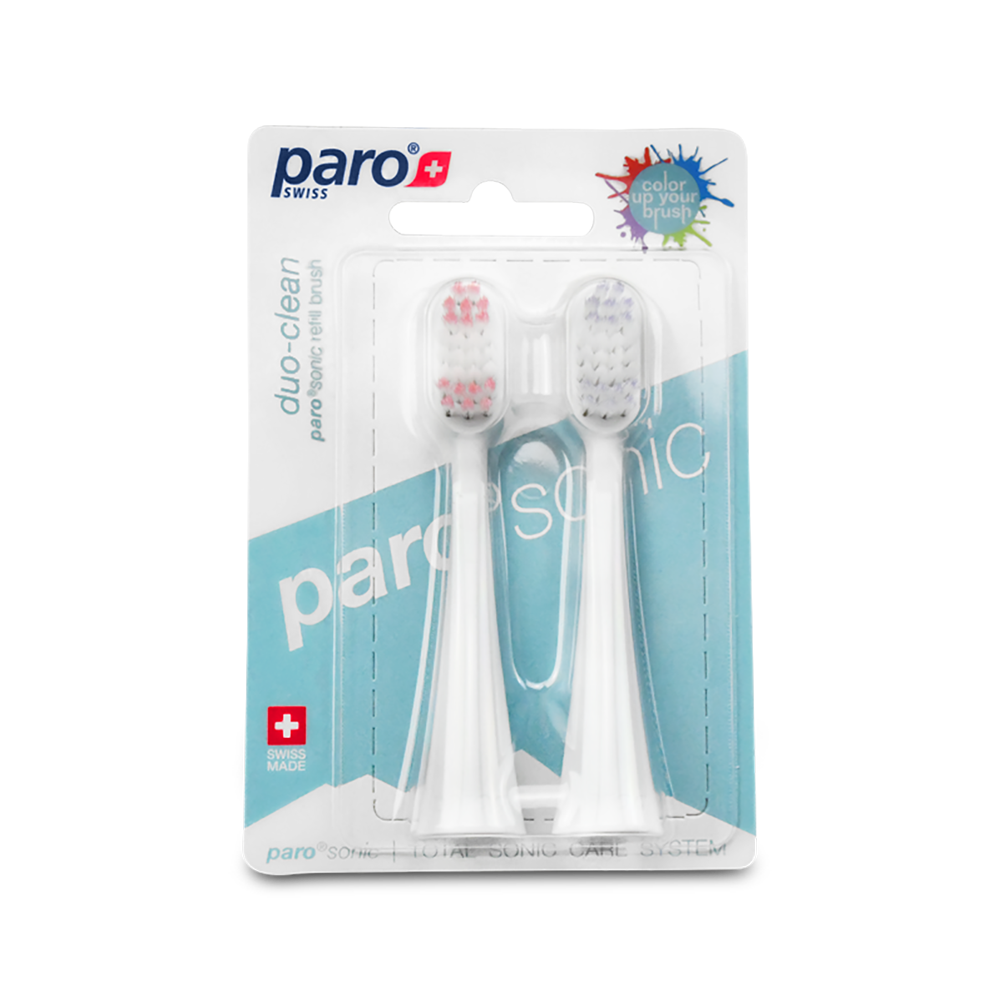 762 paro sonic duo-clean 2 Replacement Heads Sonic Electric Toothbrush