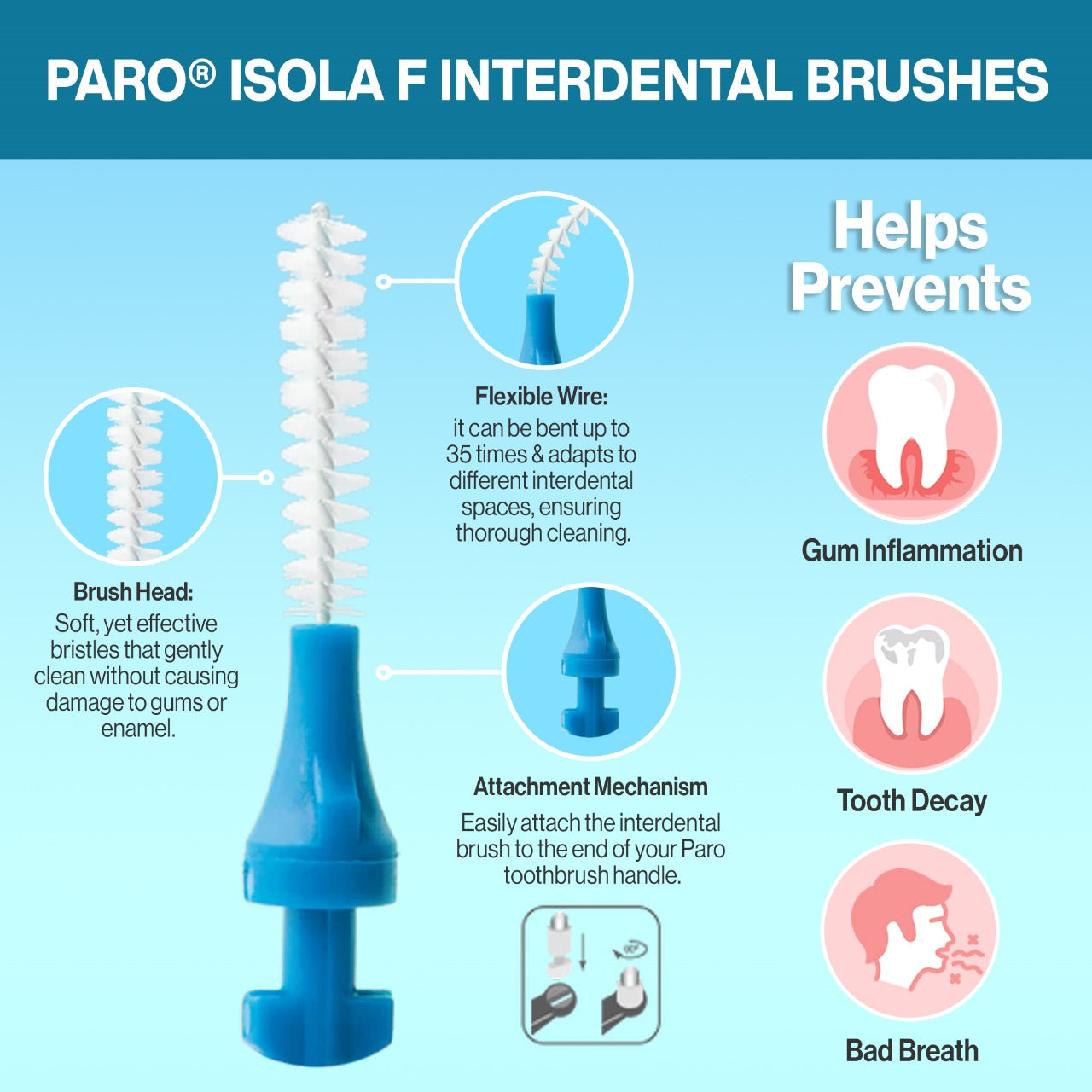 1041 paro® isola F - x-fine, blue, cylindrical 5 Pieces Each Box