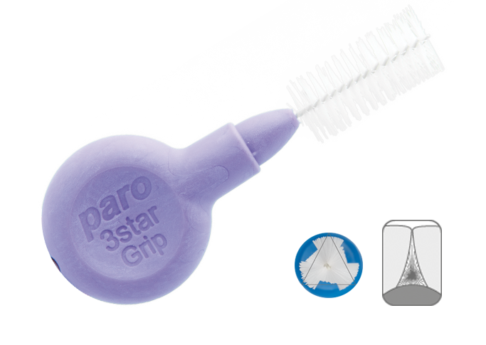 1095 paro® 3star grip – coarse, violet, triangular, 4 pcs.