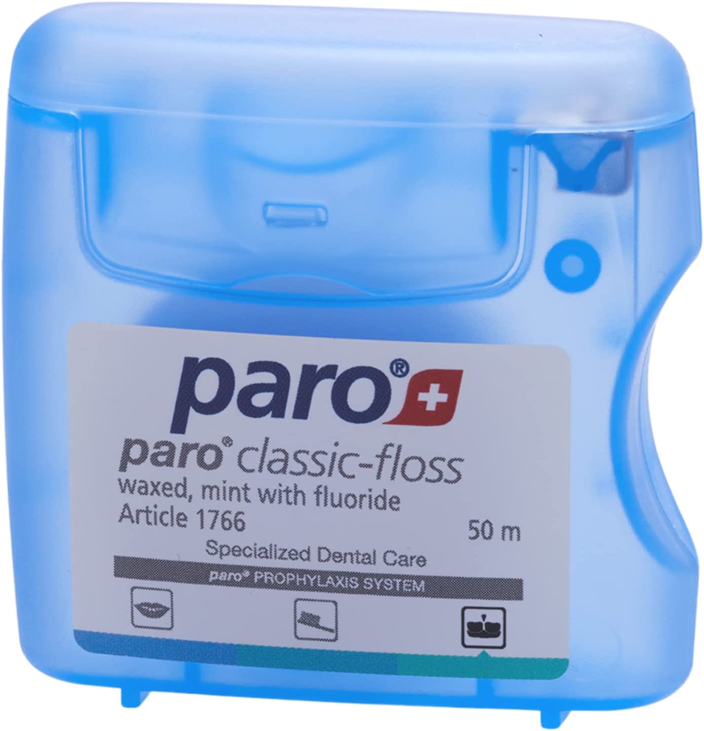 1766 paro classic-floss, 50 m, waxed, mint flavor.