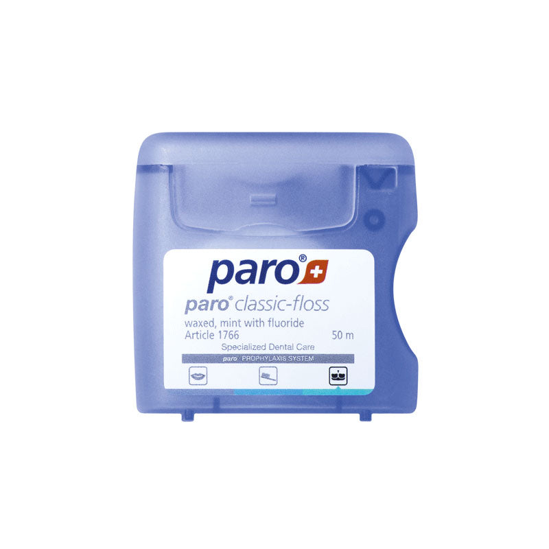 1766 paro classic-floss, 50 m, waxed, mint flavor.