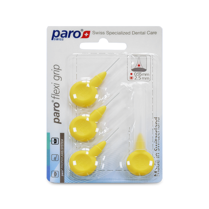 1074, paro® flexi grip, xx-fine, yellow, cylindric , 2.5 mm, 4 pcs , interdental brush