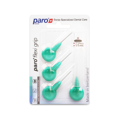 1075, paro® flexi grip, medium, green, cylindric, 5.0 mm, 4 pcs, interdental brush