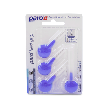 1077, paro® flexi grip, coarse, violet, cylindric, 8.0 mm, 4 pcs, interdental brush