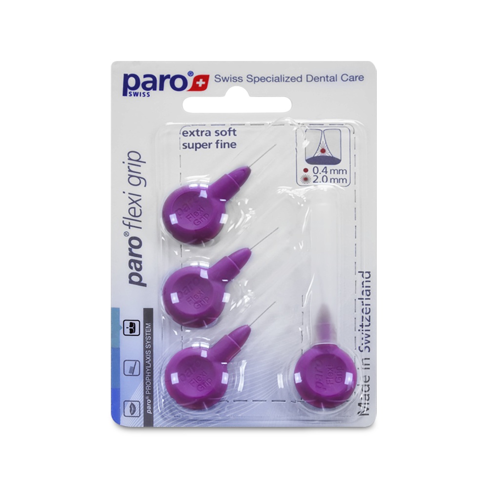 1078, paro® flexi grip, superfine, pink, cylindric, 2.0 mm, 4 pcs , interdental brush