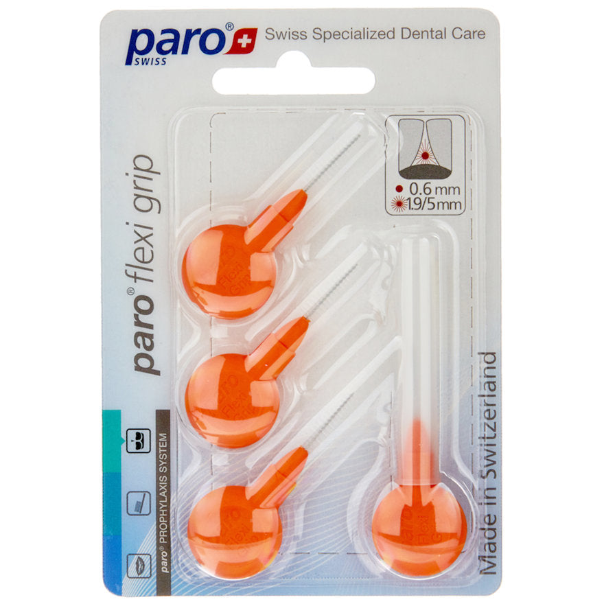 1079, paro® flexi grip, fine, orange, taper, 1.9/5.0 mm, 4 pcs , interdental brush