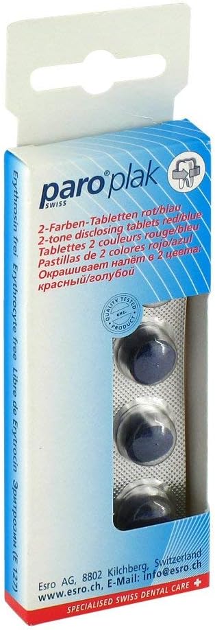 ParoSwiss paro plak, 2-color tablets, red/blue, 10 pieces