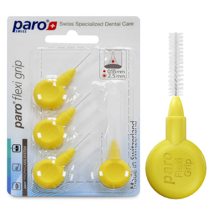 1074, paro® flexi grip, xx-fine, yellow, cylindric , 2.5 mm, 4 pcs , interdental brush