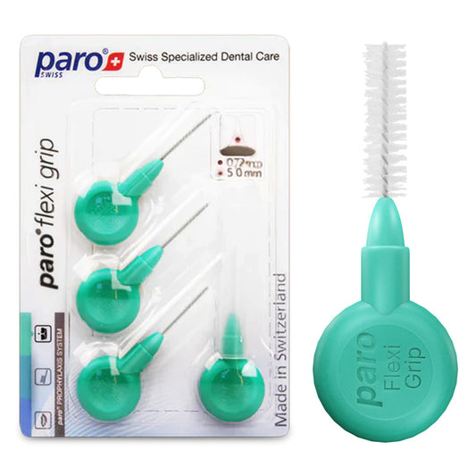 1075, paro® flexi grip, medium, green, cylindric, 5.0 mm, 4 pcs, interdental brush