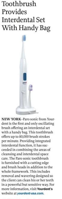 760 paro® sonic, hydrodynamic electric toothbrush