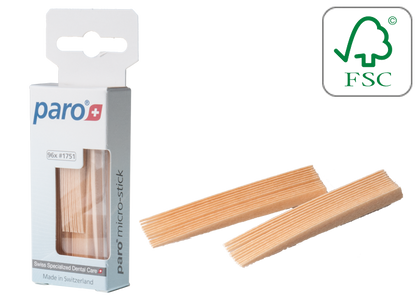 1751 paro® micro-stick – ultra-thin, 96 pcs, Worlds Thinnest Toothpicks